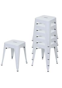 MCW HOCKER METALL Reinwei&szlig; 6er-Set