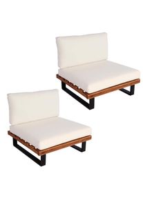 MCW LOUNGE-SESSEL Schwarz, Braun, Cremewei&szlig;