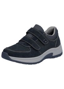 Klettschuh Rieker, Herren, Gr. 47, blau (dunkelblau), Lederimitat, Veloursleder, Schuhe Klettschuh, Halbschuh, Freizeitschuh mit herausnehmbarer Soft-Einlage