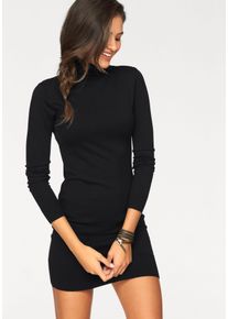 Strickkleid AJC, Damen, Gr. 42, N-Gr, schwarz, Feinstrick, Obermaterial: 70% Viskose, 30% Polyamid, unifarben, Basic, sehr figurbetont mini, hoch geschlossener Ausschnitt, eng Rippb&uuml;ndchen, Kleider Strickkleid, mit Rollkragen aus Viskosemischung