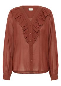 Langarmbluse Kaffe "Langarm-Bluse KAlane", Damen, Gr. 38, rot (henna), Obermaterial: 50% Baumwolle CO. 50% Viskose CV., Blusen Langarmbluse