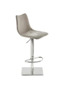 Livetastic , Grau , Holz, Metall, Textil , Buche , Schichtholz , 43x85-110x50 cm , Sitzfl&auml;che 360&deg; drehbar, abwischbar , Esszimmer, Barm&ouml;bel, Barhocker