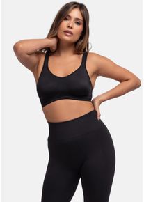 Sport-BH Dorina "FLEX", Damen, Gr. 100, Cup C, schwarz, Obermaterial: 75% Polyamid, 15% Polyester, 10% Elasthan, unifarben, bequem, BHs Sport-BH, mit atmungsaktiven Mesh-Tr&auml;gern