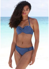B&uuml;gel-Bandeau-Bikini-Top s.Oliver "Rome", Damen, Gr. 38, Cup C, blau, Polyamid, unifarben, Bikini-Oberteile B&uuml;gel-Bandeau-Bikini-Top, in Wickeloptik