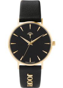 JOOP! Quarzuhr JOOP, gold (schwarz, goldfarben), Armbanduhren, Damen, Quarzuhr, Armbanduhr, Damenuhr, analog, Lederarmband