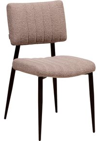 Esszimmerstuhl OMG DESIGN "Dirk", braun (toffee, schwarz, toffee), B:46cm H:85cm T:62cm, St&uuml;hle, Esszimmerstuhl, moderner Boucle Bezug, bequem gepolstert