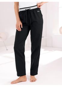 Wellnesshose feel good, Damen, Gr. 52/54, Normalgr&ouml;&szlig;en, schwarz, steingrau, 50% Baumwolle, 50% Polyester, unifarben, Hosen Wellnesshose
