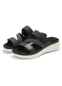 Pantolette Vivance "Sandale, offener Schuh, Sandalette, Sommerschuh", Damen, Gr. 41, schwarz, Obermaterial: 100% Lederimitat. Decksohle: 100% Lederimitat. Futter: 100% Lederimitat. Laufsohle: 100% Synthetik, unifarben, Schuhe Pantolette, mit dezentem Keilabsatz und Klettverschl&uuml;ssen