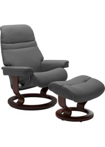 Relaxsessel stressless "Sunrise", grau (grau batick), B:75cm H:100cm T:73cm, Leder BATICK: BATICK ist ein leicht korrigiertes, durchgef&auml;rbtes und genarbtes M&ouml;belleder, bei dem die meisten Unebenheiten und Spuren in der Regel entfernt wurden.;Leder PALOMA: PALOMA ist ein durchgef&auml;rbtes Semianilin-M&ouml;belleder mit nat&uuml;rlicher Narbung.;ROHLEDER Stoff Q2 FARON: Ein fester zuverl&auml;ssiger Boucl&eacute; mit einem 