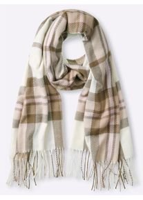 Modeschal Heine, Damen, sesam, ros&eacute;, Polyester, gemustert, Modet&uuml;cher Modeschal