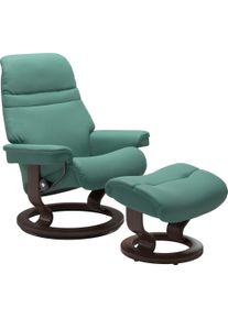 Relaxsessel stressless "Sunrise", gr&uuml;n (aqua gr&uuml;n paloma), B:88cm H:103cm T:78cm, Leder BATICK: BATICK ist ein leicht korrigiertes, durchgef&auml;rbtes und genarbtes M&ouml;belleder, bei dem die meisten Unebenheiten und Spuren in der Regel entfernt wurden.;Leder PALOMA: PALOMA ist ein durchgef&auml;rbtes Semianilin-M&ouml;belleder mit nat&uuml;rlicher Narbung.;ROHLEDER Stoff Q2 FARON: Ein fester zuverl&auml;ssiger Boucl&eacute; mit e