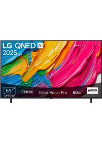 LG QNED-Fernseher "65QNED80A6A", Energieeffizienz: E, schwarz, 65, Fernseher, QNED-Fernseher