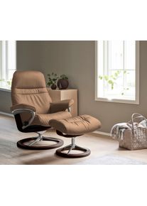 Relaxsessel stressless "Sunrise", braun (almond paloma), B:92cm H:105cm T:80cm, Leder BATICK: BATICK ist ein leicht korrigiertes, durchgef&auml;rbtes und genarbtes M&ouml;belleder, bei dem die meisten Unebenheiten und Spuren in der Regel entfernt wurden.;Leder PALOMA: PALOMA ist ein durchgef&auml;rbtes Semianilin-M&ouml;belleder mit nat&uuml;rlicher Narbung.;ROHLEDER Stoff Q2 FARON: Ein fester zuverl&auml;ssiger Boucl&eacute; mit ein