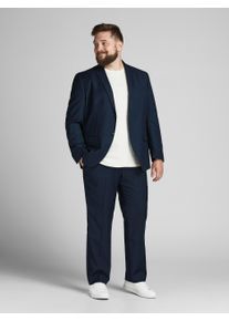 Jack & Jones PlusSize Anzug "JPRFRANCO SUIT NOOS PLS", Herren, Gr. 68, N-Gr, blau (schwarz navy), Web, Obermaterial: 78% Polyester, 17% Viskose, 5% Elasthan, JACK & JONES PLUSSIZE, unifarben, slim fit, Anz&uuml;ge Anzug, aus Polyester, Viskose und Elasthan, Slim Fit Passform, pflegeleicht