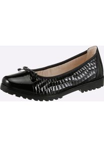 Ballerina Caprice, Damen, Gr. 42, schwarz, Lackleder, Schuhe Ballerina