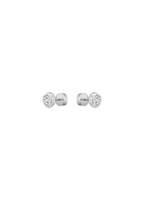 Paar Ohrstecker BOSS "KASSY PRECIOUS", edelstahlfarben, kristallwei&szlig;, kristallwei&szlig;, Ohrringe, Damen, 7mm, Edelstahl, Paar Ohrstecker, mit Glasstein