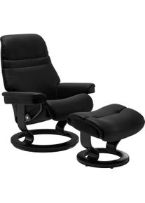 Relaxsessel stressless "Sunrise", schwarz (schwarz batick), B:79cm H:103cm T:73cm, Leder BATICK: BATICK ist ein leicht korrigiertes, durchgef&auml;rbtes und genarbtes M&ouml;belleder, bei dem die meisten Unebenheiten und Spuren in der Regel entfernt wurden.;Leder PALOMA: PALOMA ist ein durchgef&auml;rbtes Semianilin-M&ouml;belleder mit nat&uuml;rlicher Narbung.;ROHLEDER Stoff Q2 FARON: Ein fester zuverl&auml;ssiger Boucl&eacute; mit 