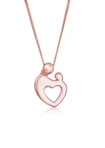 Kette mit Anh&auml;nger Elli "Halskette Mutter & Kind Herz Schmuck Geschenk 925 Silber" Gr. 45, rosa (rosegold), Halsketten, Damen, 45, ohne Stein, Silber 925 (Sterlingsilber), Kette mit Anh&auml;nger