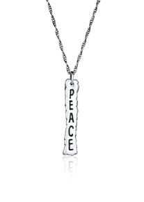 Kette mit Anh&auml;nger Kuzzoi "Halskette Peace Frieden Figarokette 925 Silber" Gr. 60, silber, Halsketten, Herren, ohne Stein, Silber 925 (Sterlingsilber), Kette mit Anh&auml;nger