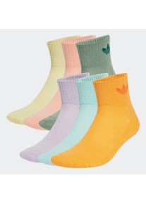 Sportsocken adidas originals "MID ANKLE, 6 PAAR", Herren, Gr. M (40/42), bunt (silber gr&uuml;n, glow pink, powder gelb), Obermaterial: 65% Baumwolle, 32% Polyester, 2% Elasthan, 1% sonstige Fasern, Socken Sportsocken, f&uuml;r Laufen, 6er-Pack, mit Logodruck im Trefoil Style, kn&ouml;chellang