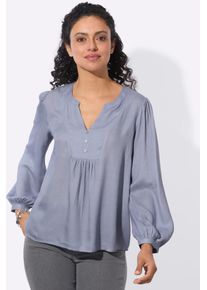 Schlupfbluse Inspirationen, Damen, Gr. 52, taubenblau, 100% Viskose, unifarben, V-Ausschnitt, Blusen Schlupfbluse