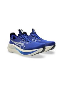 Laufschuh asics "GEL-NIMBUS 28", Herren, Gr. 49, prussian blau, cream, Synthetik, Schuhe Laufschuh, mit Knit-Obermaterial, mit FF BLAST PLUS D&auml;mpfung