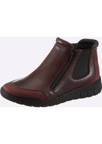 Stiefelette Casual Looks, Damen, Gr. 41, bordeaux, Glattleder, Nubukleder, Schuhe Stiefelette