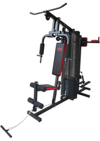 Kraftstation "Multi-Gym Challenge", schwarz (schwarz, rot), Motive Fitness by U.N.O., KraftstationenB:103cm H:203cm L:204cm, Kraftstation, max. Benutzergewicht 120 kg, max. Trainingsgewicht 100 kg, B:103cm H:203cm L:204cm