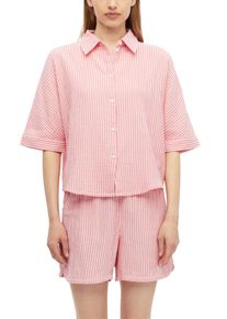 Hemdbluse s.Oliver, Damen, Gr. 46, marsala pink stripe, Web, Obermaterial: 100% Baumwolle, gestreift, l&auml;ssig geschnitten h&uuml;ftbedeckend, Rundhals, abgesteppte Kante, Blusen Hemdbluse, Gestreifte Sommerbluse - 3/4-Arm