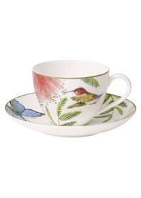 Villeroy & Boch Tasse VILLEROY & BOCH "Kaffeetasse mit Untertasse Amazonia Anmut 200 ml bunt", bunt, Porzellan, Trinkgef&auml;&szlig;e, Tasse