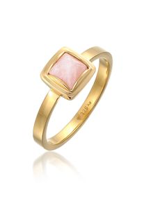 Silberring Elli Premium "Ring Solit&auml;re Rosa Quarz Pyramid 925 Silber" Gr. 52, gold, Fingerringe, Damen, 52, Silber 925 (Sterlingsilber), Silberring