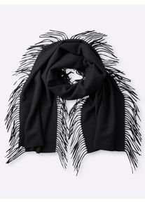 Modeschal Heine, Damen, schwarz, Polyester, Modet&uuml;cher Modeschal