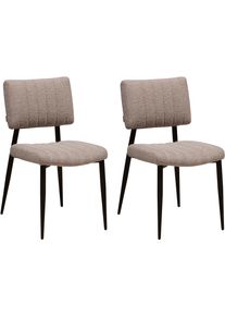 Esszimmerstuhl OMG DESIGN "Dirk", braun (toffee, schwarz, toffee), B:46cm H:85cm T:62cm, St&uuml;hle, Esszimmerstuhl, moderner Boucle Bezug, bequem gepolstert