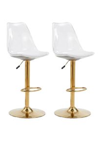 BARHOCKER 2er Set in Transparent & Gold 360&deg; Drehung