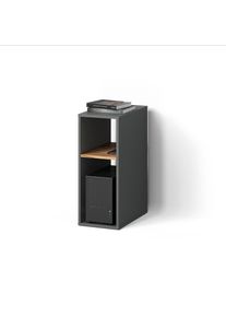 PC-SCHRANK Lorena Anthrazit/Goldkraft Eiche 28.5 x 72 cm mit 2 F&auml;chern