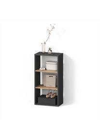 AUFBEWAHRUNGSREGAL Ortello Anthrazit/Goldkraft Eiche 40 x 80.1 cm