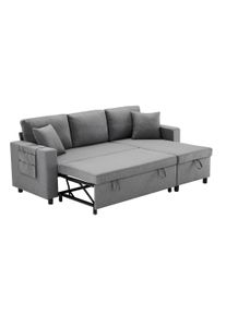 SCHLAFSOFA Modernes 3-Sitzer mit Stoffbezug, Dunkelgrau &ndash; Komfortabel, platzsparend, langlebig, 210 x 90 x 85 cm