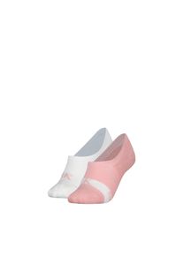 F&uuml;&szlig;linge Calvin Klein Jeans "CKJ WOMEN HIGH CUT FOOTIE 2P GLOSSY", Damen, Gr. 39-42, pink (pink, wei&szlig;), Baumwollmischung, normal, Socken F&uuml;&szlig;linge, No-Show-Design, hoch ausgeschnitten