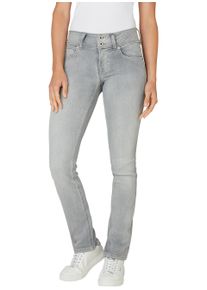 Slim-fit-Jeans Pepe Jeans "SLIM JEANS LW", Damen, Gr. 31, L&auml;nge 30, grau (dirty grau used), Denim/Jeans, Obermaterial: 92% Baumwolle, 6% Polyester, 2% Elasthan, slim fit lang, Jeans Slim-fit-Jeans, mit doppeltem Knopfverschluss