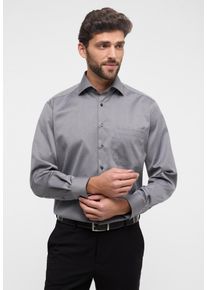 Langarmhemd Eterna "COMFORT FIT", Herren, Gr. 46, Normalgr&ouml;&szlig;en, grau, Twill, 100% Baumwolle, normal, Manschette, Hemden Langarmhemd, NON IRON (b&uuml;gelfrei)