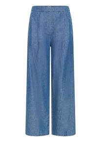Stoffhose Ichi "Hose IHXAURORA", Damen, Gr. 40, N-Gr, blau (washed medunkel blau), Obermaterial: 100% Baumwolle CO., Hosen Stoffhose