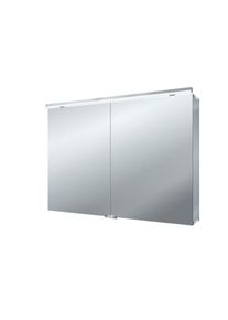Emco Asis Pure (LED) Aufputz-Lichtspiegelschrank 979705283 1000x728mm, Aluminium, 2 T&uuml;ren, mit Waschtischbeleuchtung