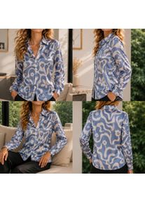 Women Green Satin Blouse White Floral Print Long Sleeve Button Down Shirt Elegant Spring Autumn Office Lady Top Casual Wear New