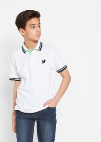 bonprix Pik&eacute; polo tričko, chlapčensk&eacute;, z bio bavlny, biela, 128/134