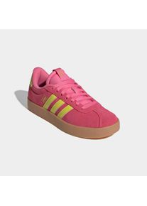 Sneaker adidas Sportswear "VL COURT 3.0", Damen, Gr. 39, lucid pink, pure lemon, gold metallic, Leder, Synthetik, Schuhe Sneaker, inspiriert vom Design des adidas samba