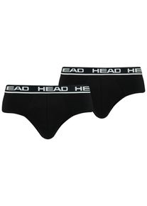 Slip Head "Head MEN BRIEF", Herren, Gr. XL, schwarz, Obermaterial: 95% Baumwolle, 5% Elasthan, bedruckt, unifarben, eng, Unterhosen Slip, ohne Eingriff, Logobund