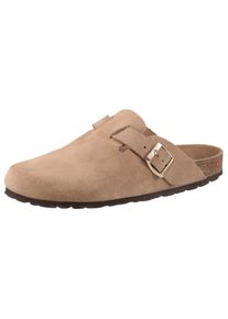 Clog ANISTON SHOES, Damen, Gr. 38, beige, Veloursleder, unifarben, Schuhe Clog, Hausschuh, Sommerschuh, mit ergonomischem Fu&szlig;bett, Topseller