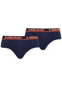 Slip Head "Head MEN BRIEF", Herren, Gr. XL, bunt (blau, orange), Obermaterial: 95% Baumwolle, 5% Elasthan, bedruckt, unifarben, eng, Unterhosen Slip, ohne Eingriff, Logobund