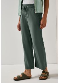 Stoffhose Cecil "Style Neele", Damen, Gr. L (42), L&auml;nge 26, schwarz balmy khaki, Web, Obermaterial: 100% Viskose, unifarben, lang, Hosen Stoffhose, Sommerhose mit elastischem Bund mit Tunnelzug