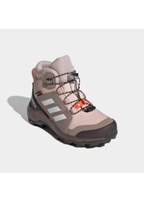Wanderschuh adidas terrex "MID GORE-TEX", Jungen, Gr. 32, blush pink, sanftes wei&szlig;, chalky braun, Synthetik, Textil, Schuhe Wanderschuh, wasserdicht dank Gore-Tex Membrane